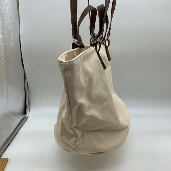 Isaac Mizrahi Live Womens Handbag Bridgehampton Tote Bag Cream Color - Picture 9 of 13